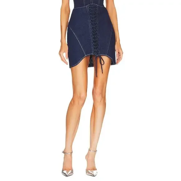 Rta Laced Sunset Blue Benedita Skirt Size 6 - Picture 1 of 4